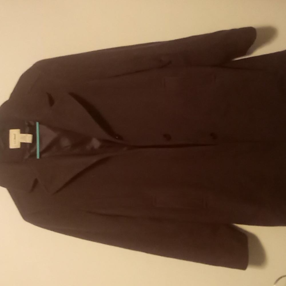 LL bean brown pea coat size 14 reg